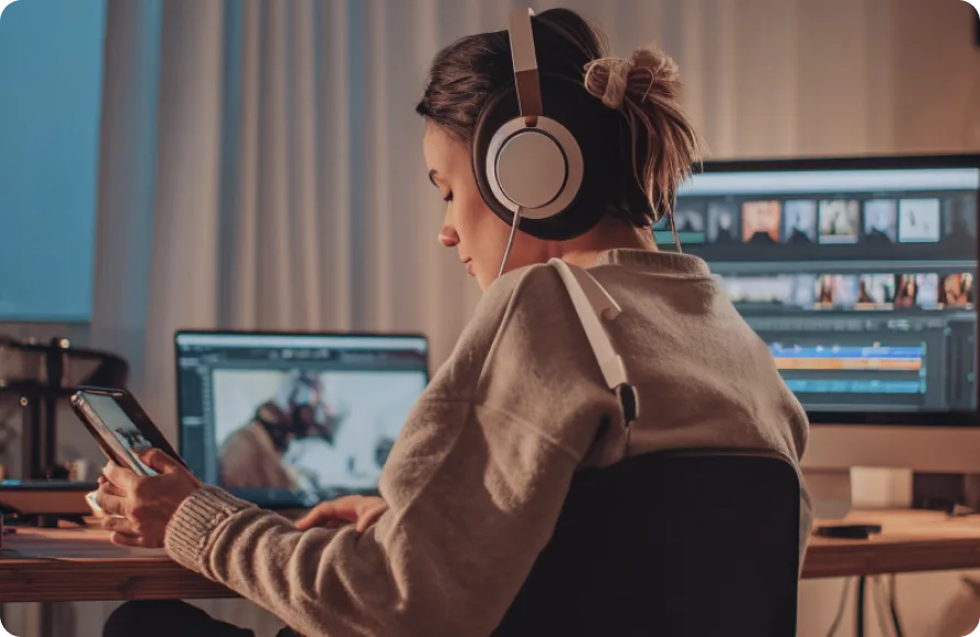 Editor working on video